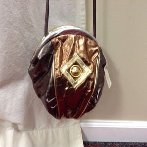 Atalla Handbags Vintage Bronze Leather Cross Body Shoulder Bag