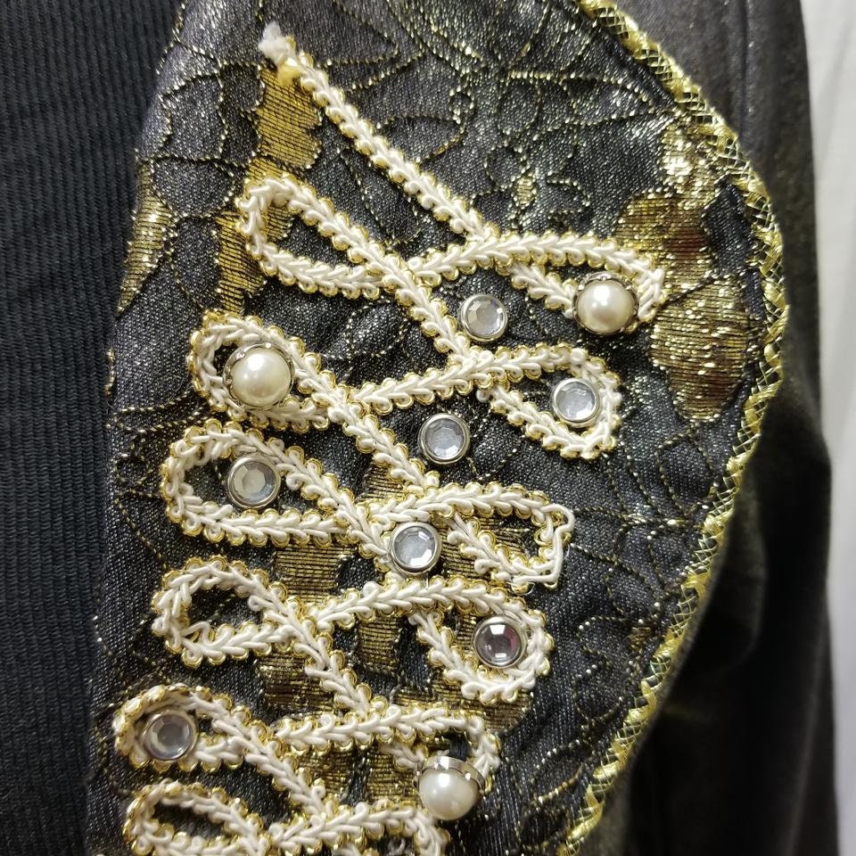 GRIFFLIN PARIS Metallic Art to Wear Embroidered Rhinestone/pearls