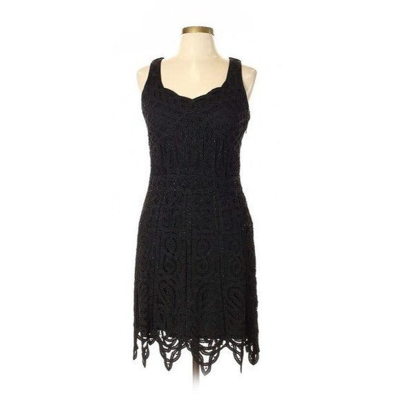 Kroshetta Black Beaded Crochet Lace 