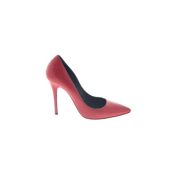 Jean-michel Cazabat Vintage Red Leather Classic Pumps Sz 39  display picture 2
