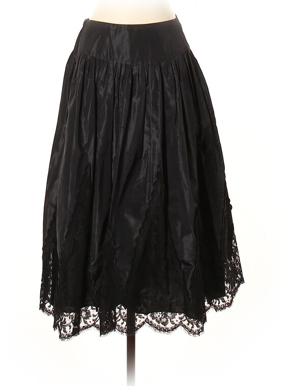 Teri Jon Taffeta Lace Pleated Tea Length Skirt