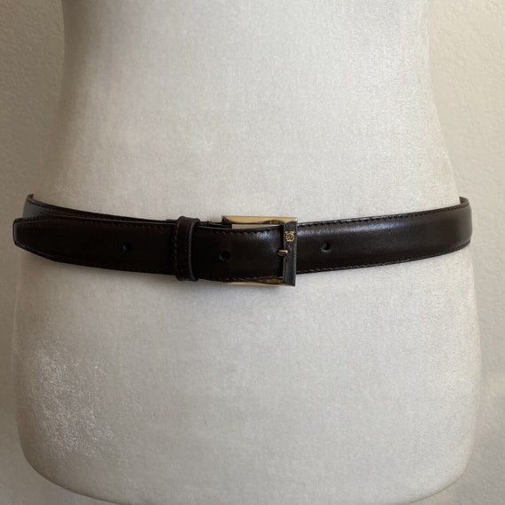 Christian Dior Vintage Brown Split Leather Belt G… - image 5