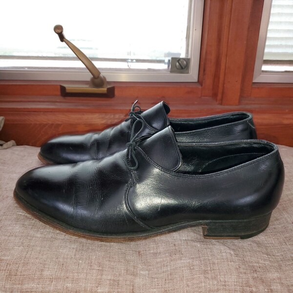 Johnston & Murphy Vintage Black leather Oxford Shoes sz 44/10.5