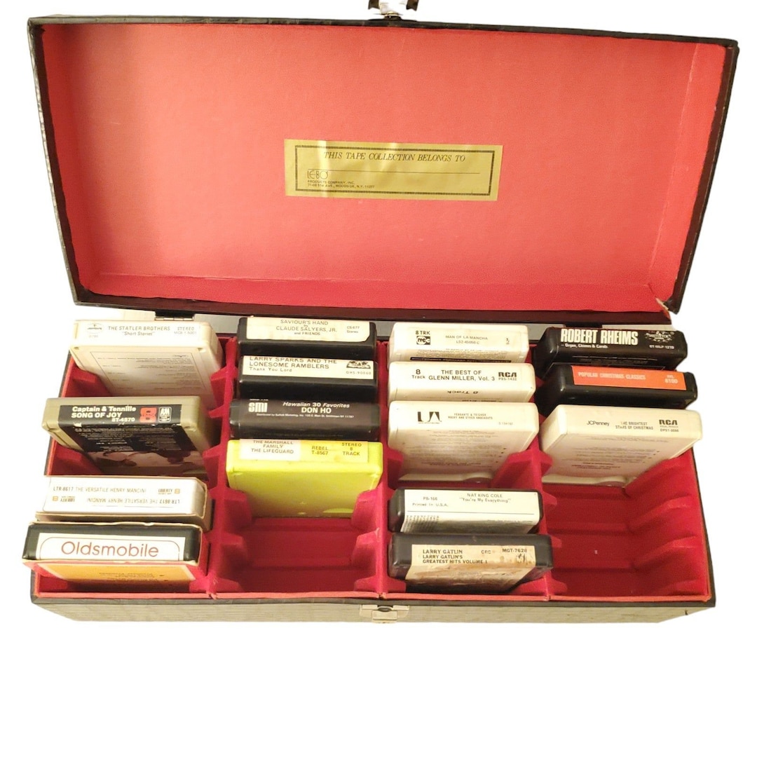 Vintage 8 Track Cassettes in Black Case Lot of 16 Etsy