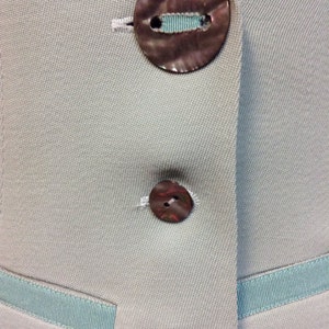 Chantal Thomass Paris Aqua Skirt Suit w/ Mother of Pearl buttons image 3