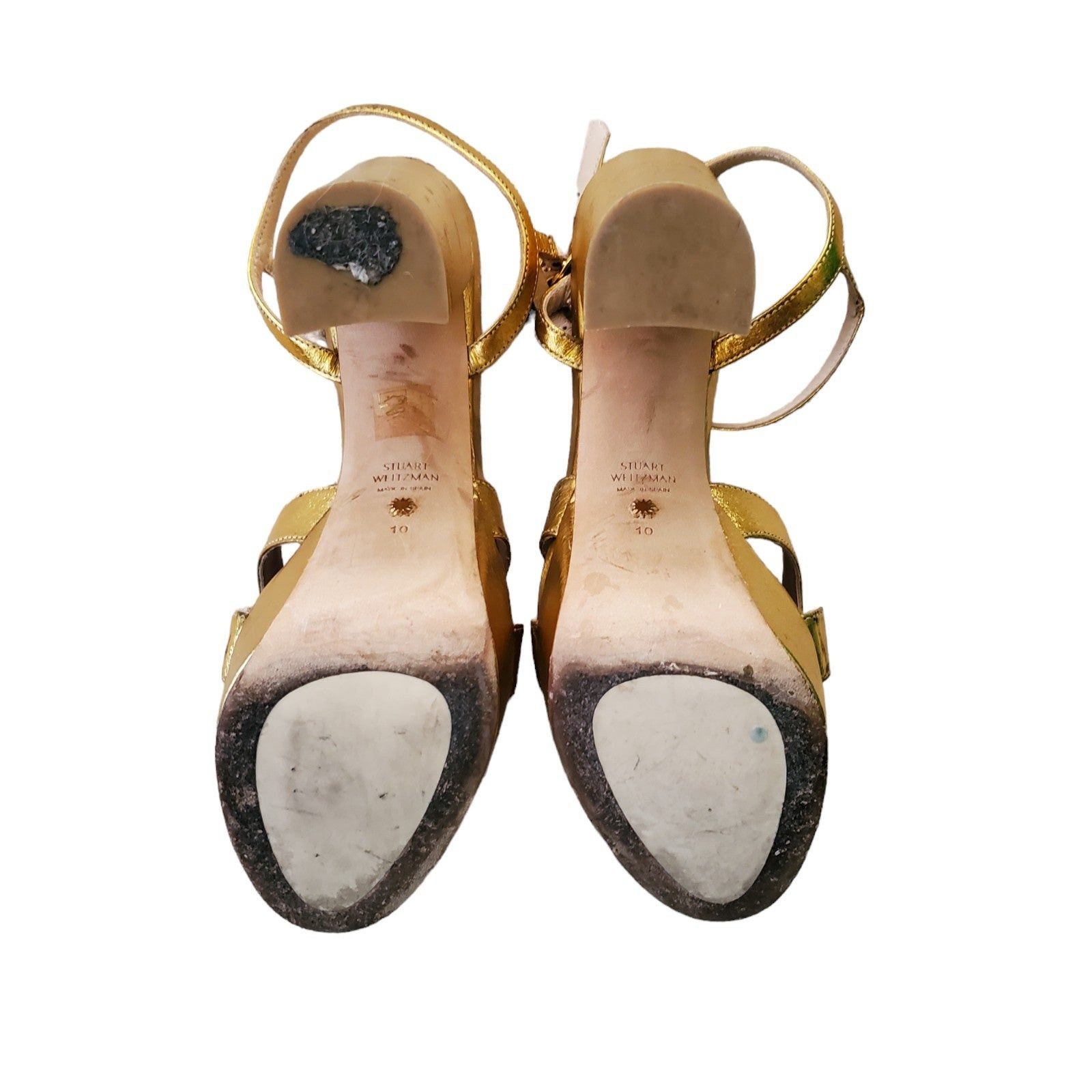 Stuart Weitzman Vintage Gold Metallic Leather Strappy Stuart Weitzman Vintage Gold Metallic Leather Strappy