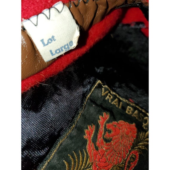 Vrai Basque Red Wool/Leather Beret/Tam French Girl Ne… - Gem display picture 1