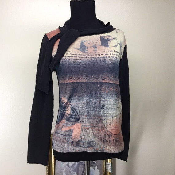 Buy Cop. Copine Orange black Vintage Graphic Knit Top S Online in India Etsy