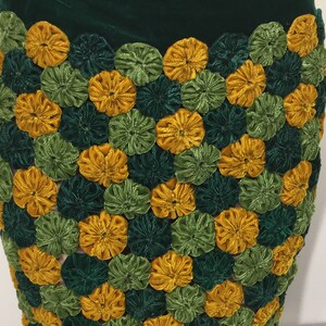 Handmade 60s Vintage Knit Green Boho Skirt sz S image 3