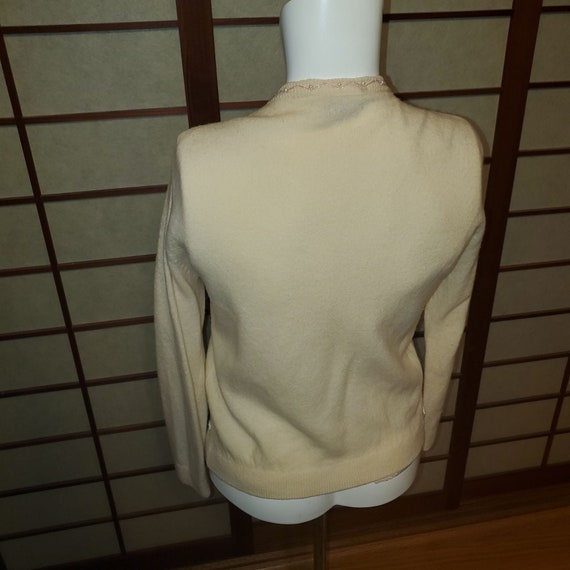 Monrose Knitwear Vintage 1950's Cream/Beige Beade… - image 3