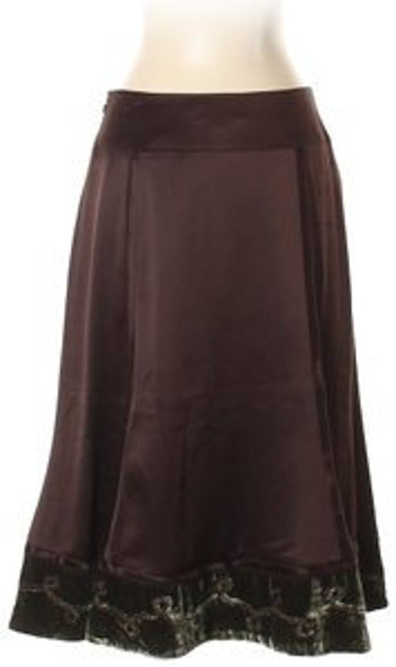 teri jon satin/silk velvet Embroidered Tea Skirt 4 - image 3