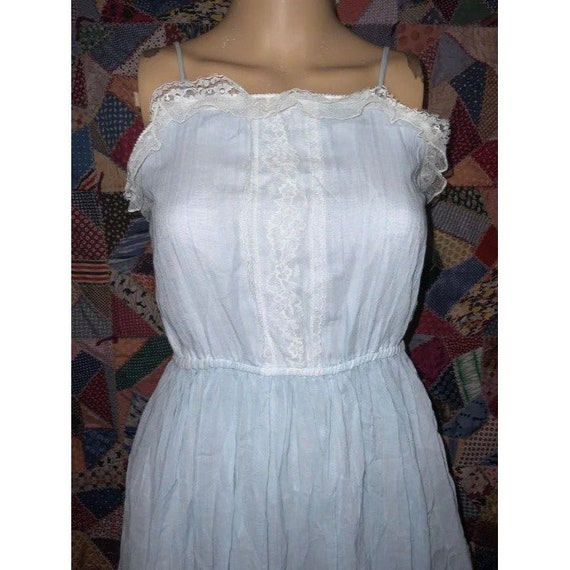 Gunne Sax Vintage Light Blue 70's Light Gauzy Bea… - image 4