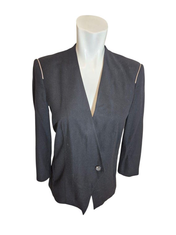 Helmut Lang, Helmut Lang VTG Jacket Blazer Single Button Zip Pockets Black Sz 2
