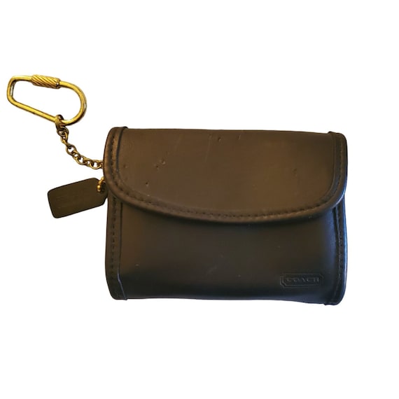 Coach VTG Multifunction Leather Purse Wallet Keychain Black Coach VTG Multifunction Leather Purse Wallet Keychain Black