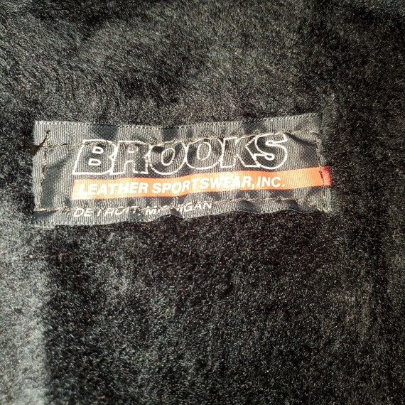 Brooks Vintage Black Leather Moto Jacket with zip… - image 5