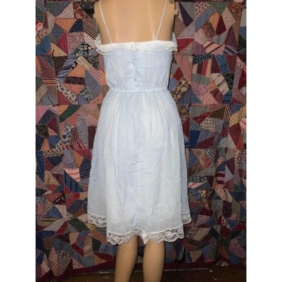 Gunne Sax Vintage Light Blue 70's Light Gauzy Bea… - image 7