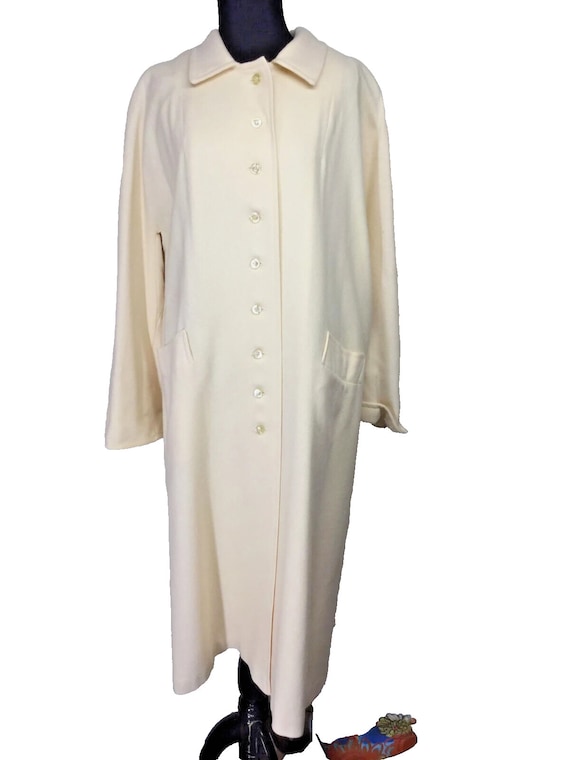 J.P. Allen Vintage 100% Wool Tweed Mid length Coat Beige Sz XL