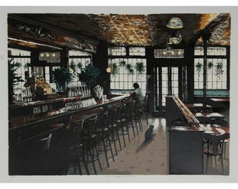 Harry McCormick Vintage The Wahrzeichen Wirtshaus Kunstdruck mit großem Rahmen