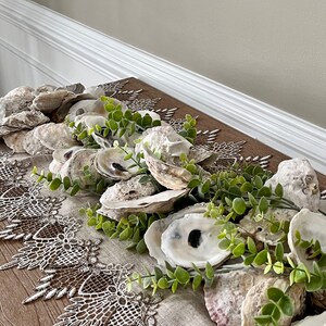 Beach Oyster Shell Garland, Oyster Shell Table Runner, Beach Home Decor, Beach Table Accent, Thick Shell Garland, Beach Garland image 4