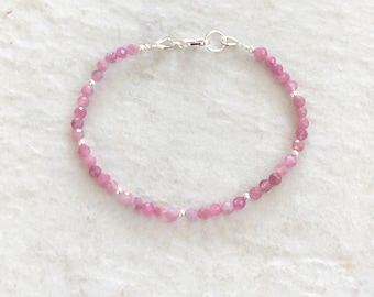 Gemstone Bracelet, Strawberry Crystal Gemstone  Bracelet, Beaded Bracelet, Crystal Bracelet, Minimalist Bracelet, Gemstone Jewelry