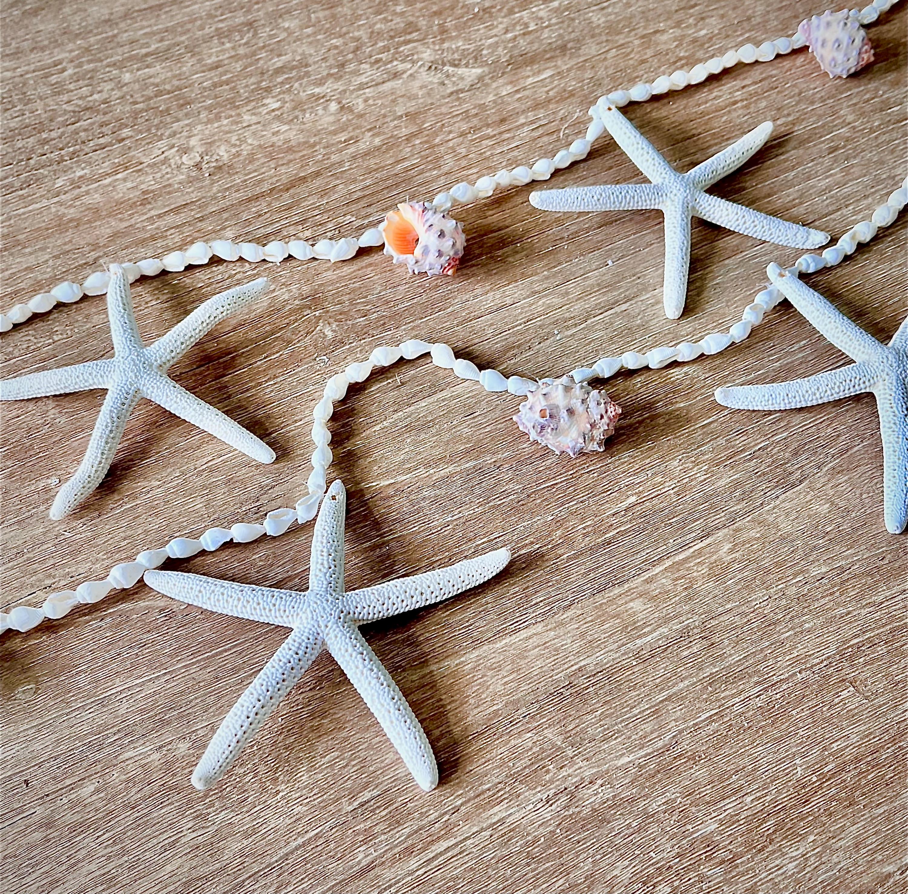 Seashell Starfish Garland, Coastal Garland, Beach Home Decor, Starfish ...