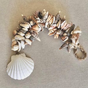 Seashell Garland: Beach Home Decor, Shell Mobile, Coastal Accent