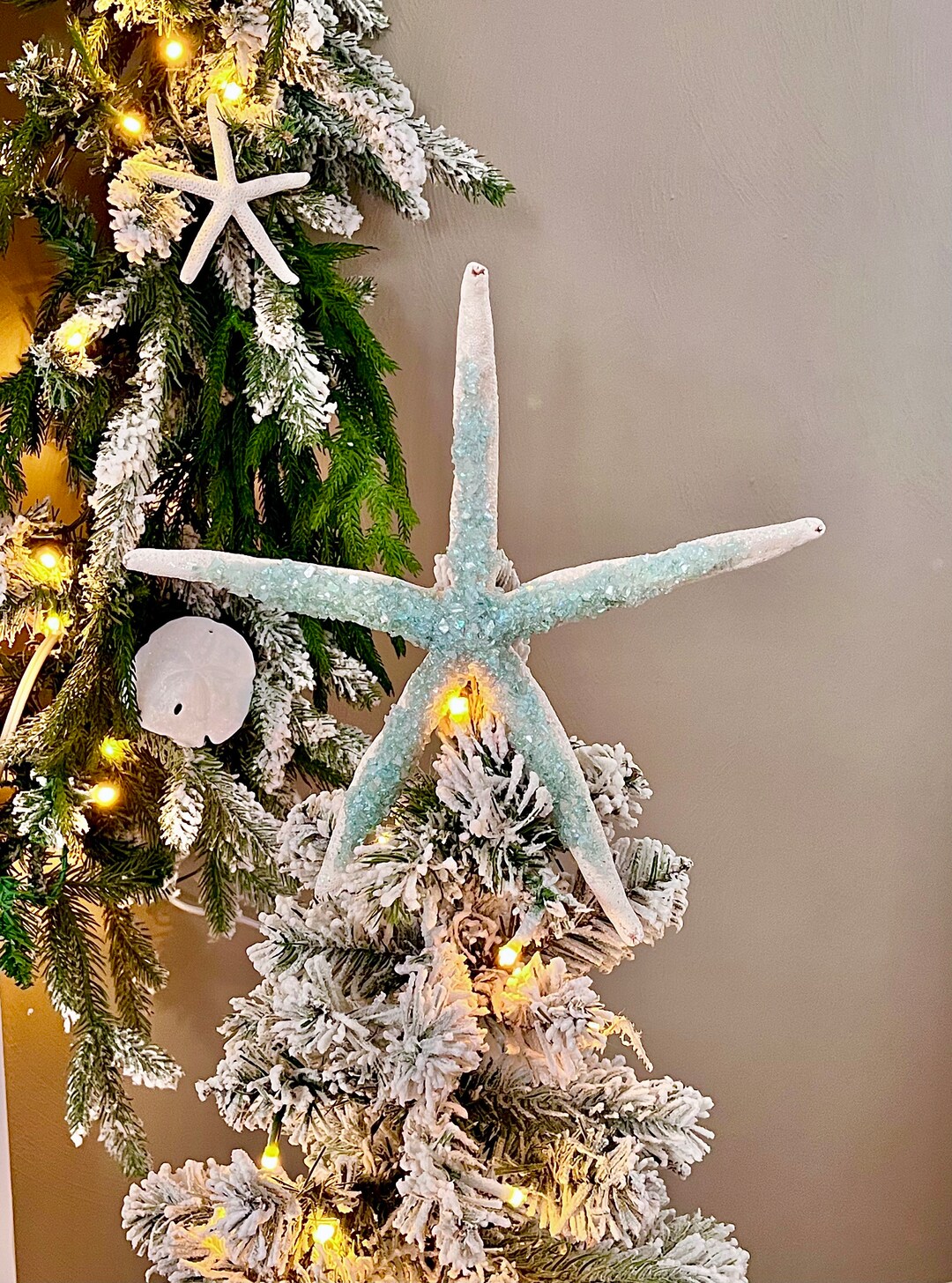 Star Christmas Tree Topper, Large Starfish Christmas Tree Topper, Beach