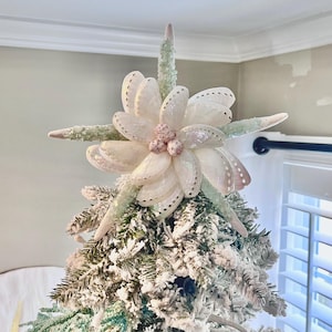 Star Christmas Tree Topper, Large Starfish Christmas Tree Topper, Beach Christmas Decor, Tree Toppers, White Starfish Tree Topper, Ornament