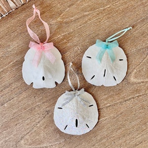 Beach Christmas Ornament, Sand Dollar Ornaments, Sand Dollar Christmas Tree Ornament, Shell Ornaments, Elegant Ornaments