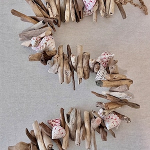 Driftwood Shell Garland: Coastal Beach Home Decor