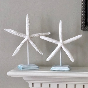Starfish on Stand: Coastal Beach Home Decor