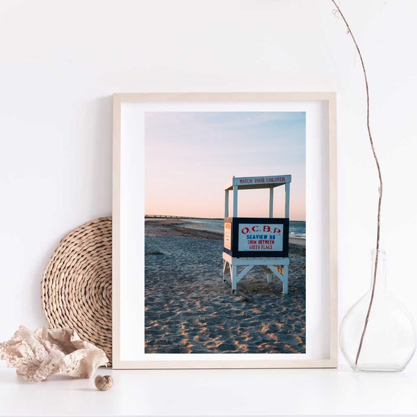 Ocean City NJ Photography, New Jersey Shore Art Print, Jersey Shore Photo Art, Lifeguard Stand Sunset Photography Wall Art, Shore Wall Decor