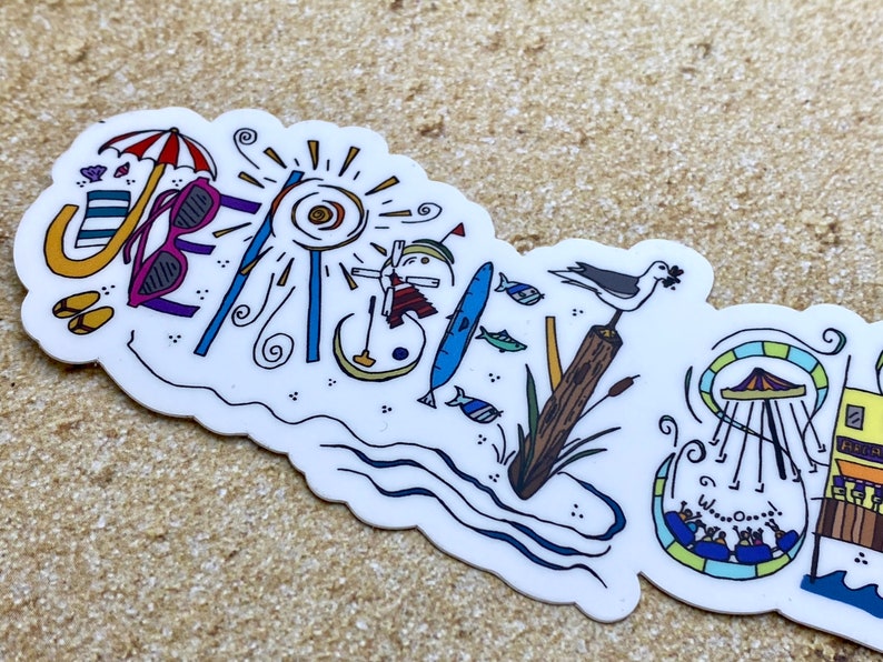 Jersey Shore Vinyl Sticker Cute NJ Sticker Down the Shore Etsy