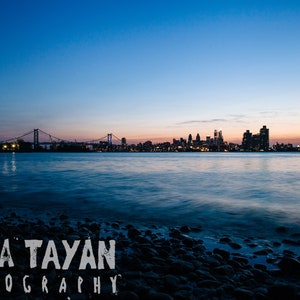 Philadelphia Skyline Photography, Philly on the Water Landscape, Philly Sunset Photography, Cityscape Photography, Philly Housewarming Gift