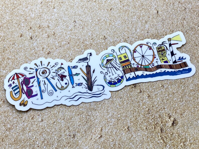 Jersey Shore Vinyl Sticker Cute NJ Sticker Down the Shore Etsy New
