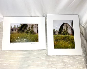 Grey Barn Photography Set,  Rustic Country Landscape, Farmhouse Decor, Pennsylvania Farm Artwork, Barn Art Set, Abandoned Barn, Old PA