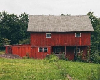 Red Barn Photography, Rustic Country Landscape, Farmhouse Decor, Pennsylvania Farm Artwork