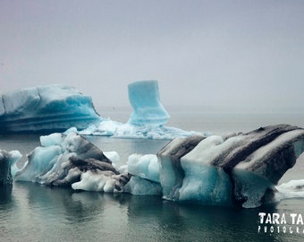 Iceland Glacier Photography, Jökulsárlón Glacier Lagoon Art Print, Teal Blue Home Decor Nature Art, Iceland Landscape, Travel Wall Decor