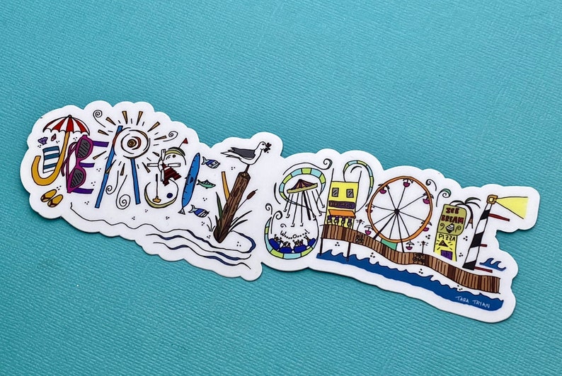 Jersey Shore Vinyl Sticker Cute NJ Sticker Down the Shore Etsy New