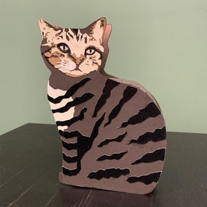 Lasercut Cat Portrait Art | Pet Memorial | Cardstock | Tabby Cat | Lifelike Realistic