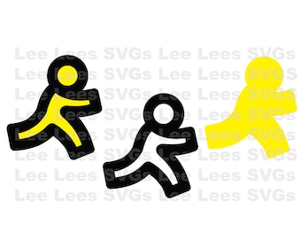 Digital MESSENGER Mann Retro 90er - Instant Silhouette Cricut Cut Dateien