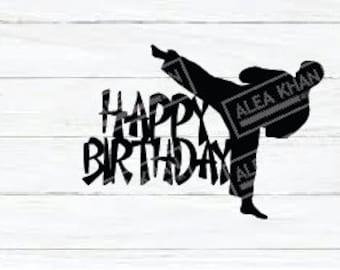 PAQUETE DE CUMPLEAÑOS DE KARATE / Decoración de cumpleaños Ninja / Topper de pastel Ninja / Banner Ninja Diy / Descarga digital Kung Fu Birthday Party Cake Topper