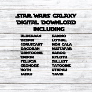 Images de planètes Star Wars imprimables PNG | Téléchargement numérique | 20 planètes en couleur | faire des autocollants | Anniversaire Star Wars