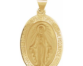 14K 19 x 13.5 Oval Miraculous Medal