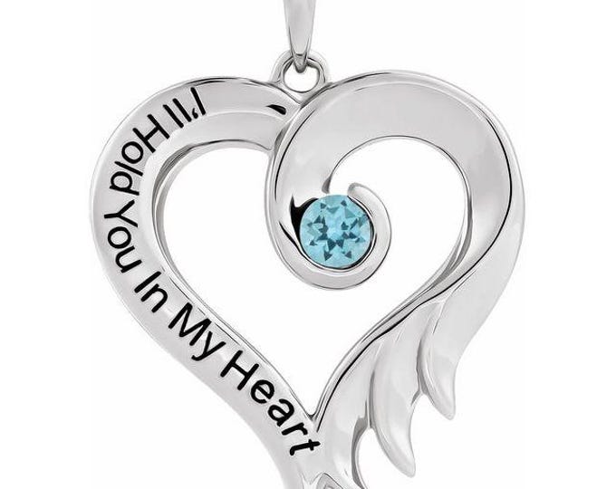 DECEMBER - BLUE TOPAZ I'll Hold You In My Heart Pendant