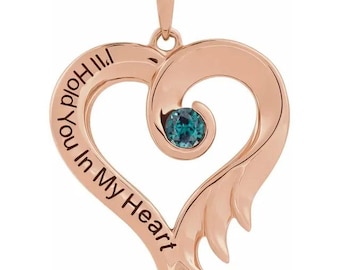 JUNE - Alexandrite I'll Hold You In My Heart Pendant