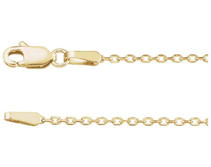 14K 1.4 mm Diamond-Cut Cable Chain