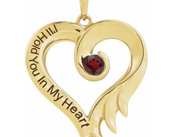 JANUARY - GARNET I'll Hold You In My Heart Pendant