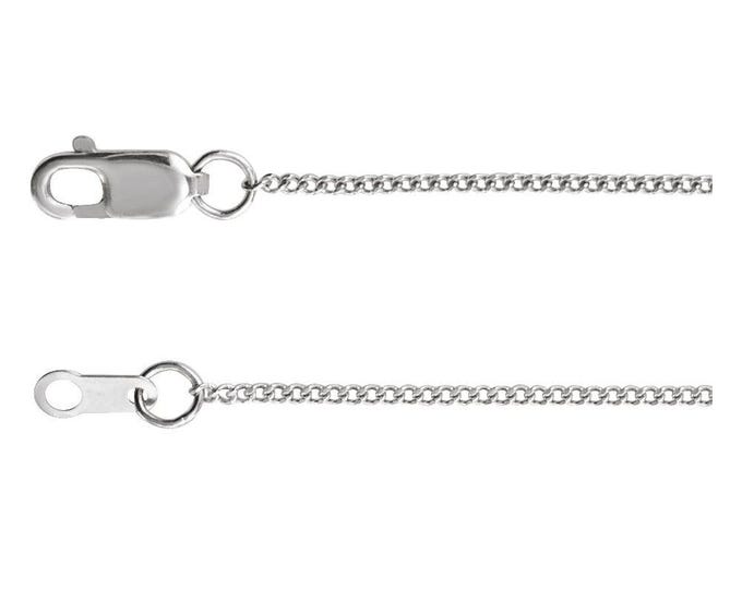 14K 1 mm Diamond-Cut Curb Chain