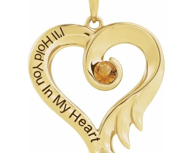 NOVEMBER - Citrine I'll Hold You In My Heart Pendant